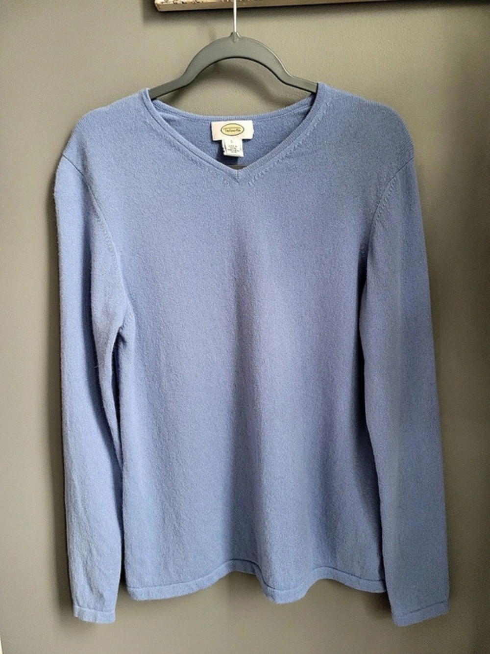 Talbots Cashmere V-Neck Sweater in Periwinkle Blue, Size Large